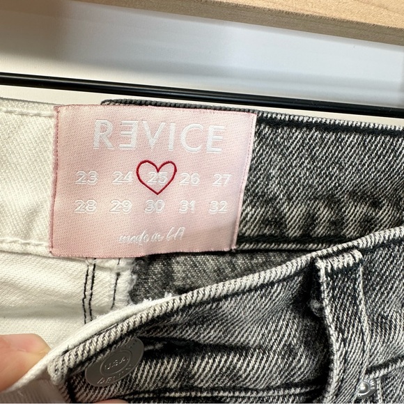 REVICE Denim Women's True Love Checkmate Jeans White Black Denim Size 25 - Picture 7 of 13